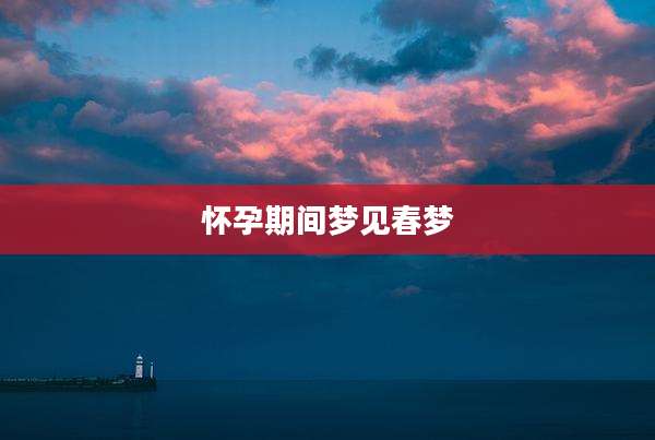 怀孕期间梦见春梦