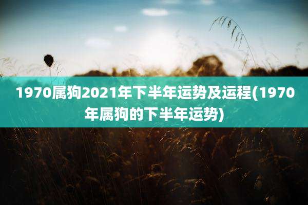 1970属狗2021年下半年运势及运程(1970年属狗的下半年运势)