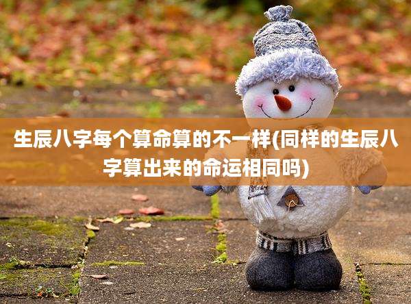 生辰八字每个算命算的不一样(同样的生辰八字算出来的命运相同吗)