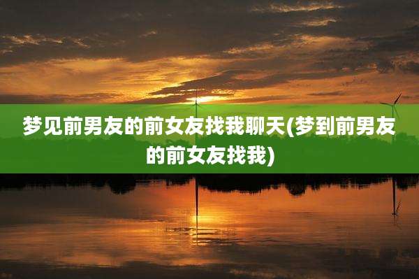 梦见前男友的前女友找我聊天(梦到前男友的前女友找我)