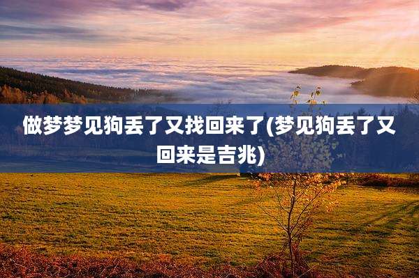 做梦梦见狗丢了又找回来了(梦见狗丢了又回来是吉兆)