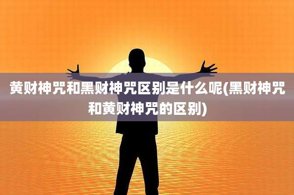 黄财神咒和黑财神咒区别是什么呢(黑财神咒和黄财神咒的区别)