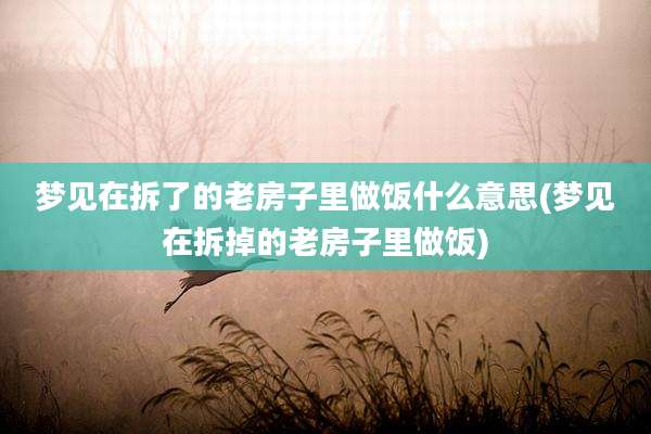 梦见在拆了的老房子里做饭什么意思(梦见在拆掉的老房子里做饭)
