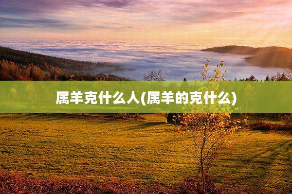属羊克什么人(属羊的克什么)