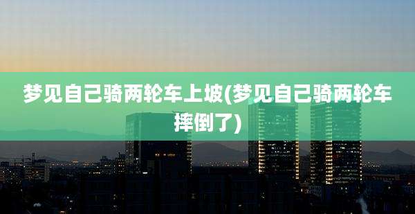 梦见自己骑两轮车上坡(梦见自己骑两轮车摔倒了)