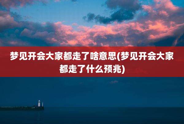 梦见开会大家都走了啥意思(梦见开会大家都走了什么预兆)