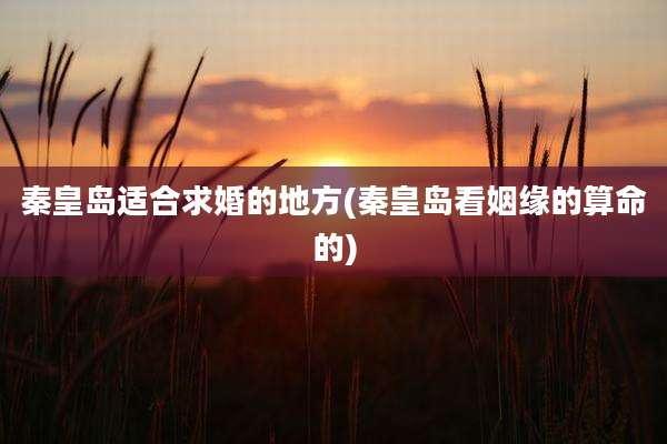 秦皇岛适合求婚的地方(秦皇岛看姻缘的算命的)