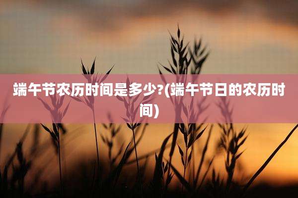 端午节农历时间是多少?(端午节日的农历时间)