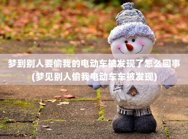 梦到别人要偷我的电动车被发现了怎么回事(梦见别人偷我电动车车被发现)