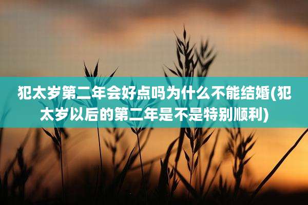 犯太岁第二年会好点吗为什么不能结婚(犯太岁以后的第二年是不是特别顺利)