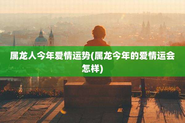 属龙人今年爱情运势(属龙今年的爱情运会怎样)