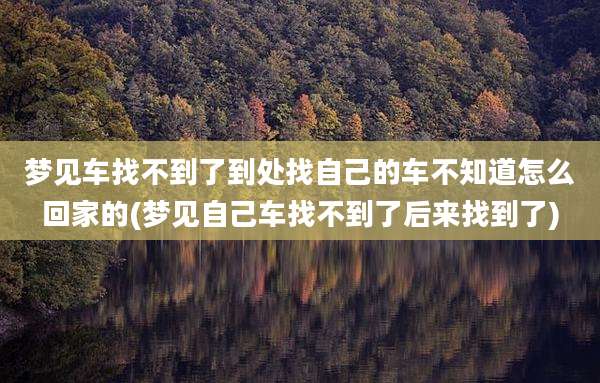 梦见车找不到了到处找自己的车不知道怎么回家的(梦见自己车找不到了后来找到了)