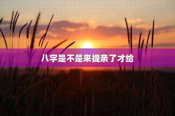 八字是不是来提亲了才给