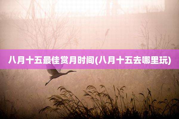 八月十五最佳赏月时间(八月十五去哪里玩)