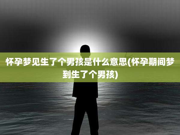怀孕梦见生了个男孩是什么意思(怀孕期间梦到生了个男孩)