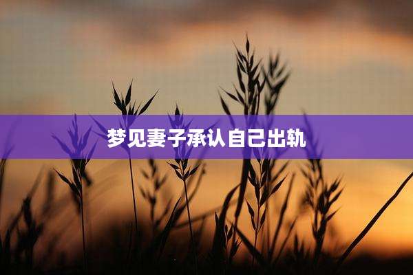 梦见妻子承认自己出轨