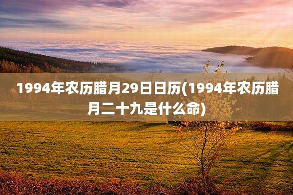 1994年农历腊月29日日历(1994年农历腊月二十九是什么命)