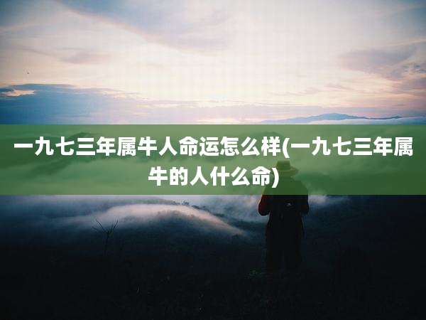 一九七三年属牛人命运怎么样(一九七三年属牛的人什么命)