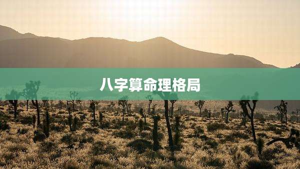 八字算命理格局