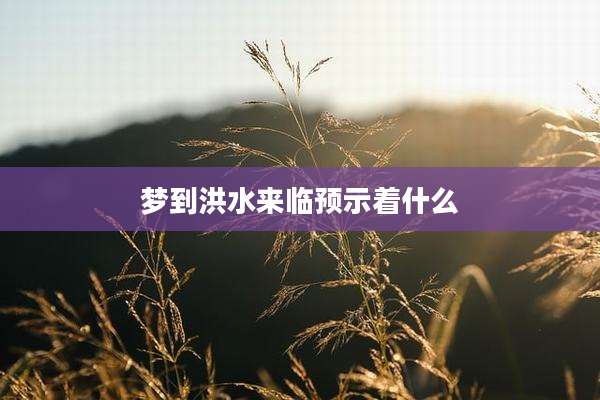 梦到洪水来临预示着什么