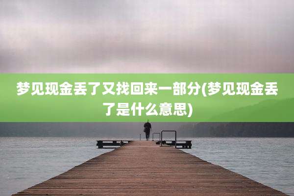 梦见现金丢了又找回来一部分(梦见现金丢了是什么意思)