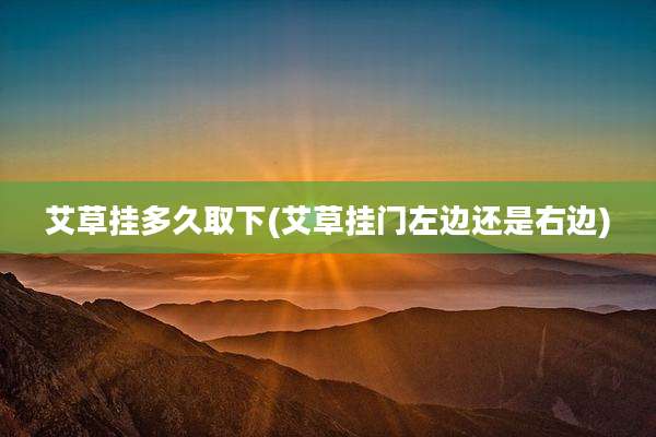 艾草挂多久取下(艾草挂门左边还是右边)