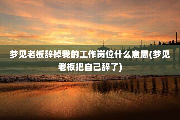 梦见老板辞掉我的工作岗位什么意思(梦见老板把自己辞了)
