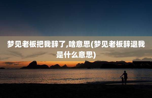 梦见老板把我辞了,啥意思(梦见老板辞退我是什么意思)