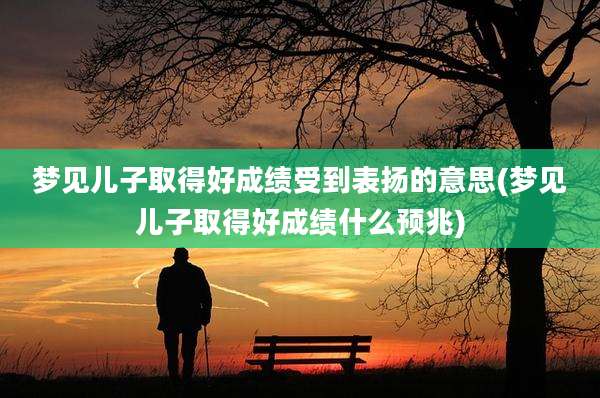 梦见儿子取得好成绩受到表扬的意思(梦见儿子取得好成绩什么预兆)