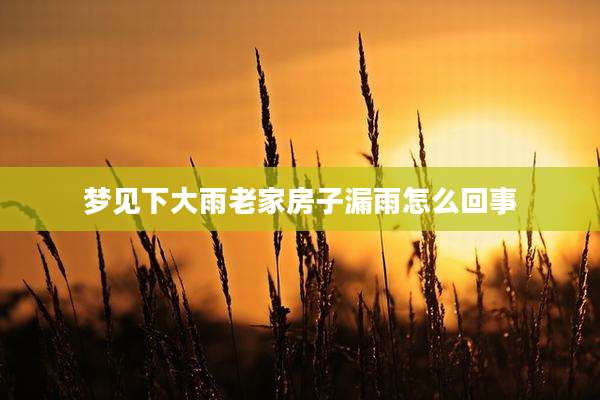 梦见下大雨老家房子漏雨怎么回事