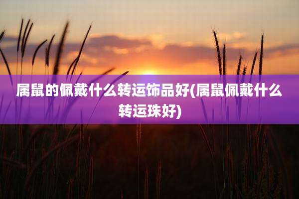 属鼠的佩戴什么转运饰品好(属鼠佩戴什么转运珠好)