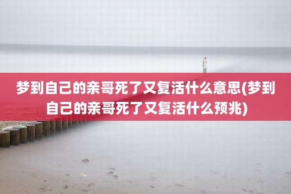 梦到自己的亲哥死了又复活什么意思(梦到自己的亲哥死了又复活什么预兆)