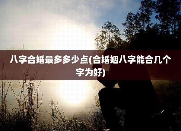 八字合婚最多多少点(合婚姻八字能合几个字为好)