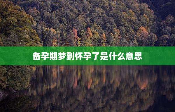 备孕期梦到怀孕了是什么意思