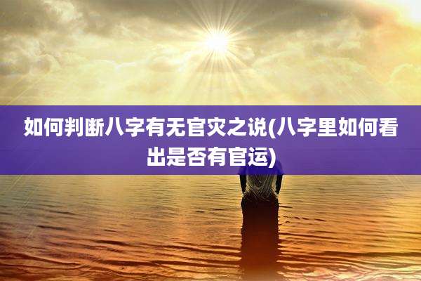 如何判断八字有无官灾之说(八字里如何看出是否有官运)