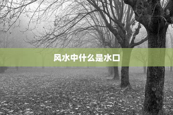 风水中什么是水口