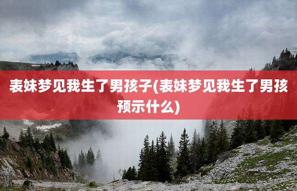 表妹梦见我生了男孩子(表妹梦见我生了男孩预示什么)