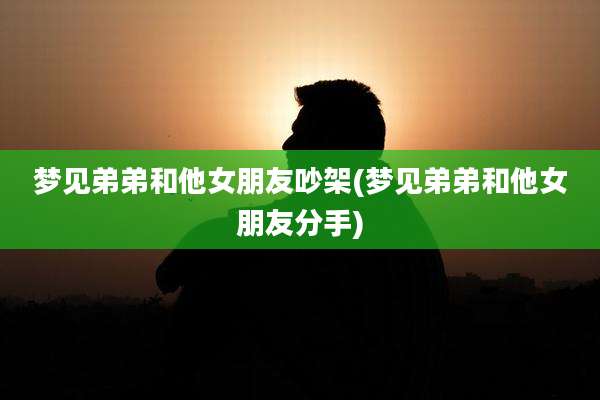 梦见弟弟和他女朋友吵架(梦见弟弟和他女朋友分手)
