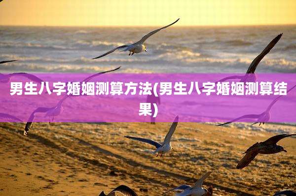 男生八字婚姻测算方法(男生八字婚姻测算结果)