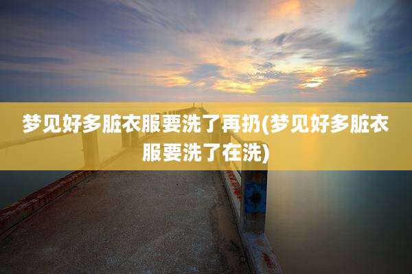 梦见好多脏衣服要洗了再扔(梦见好多脏衣服要洗了在洗)