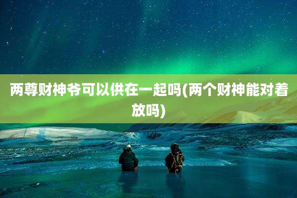 两尊财神爷可以供在一起吗(两个财神能对着放吗)