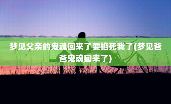 梦见父亲的鬼魂回来了要掐死我了(梦见爸爸鬼魂回来了)