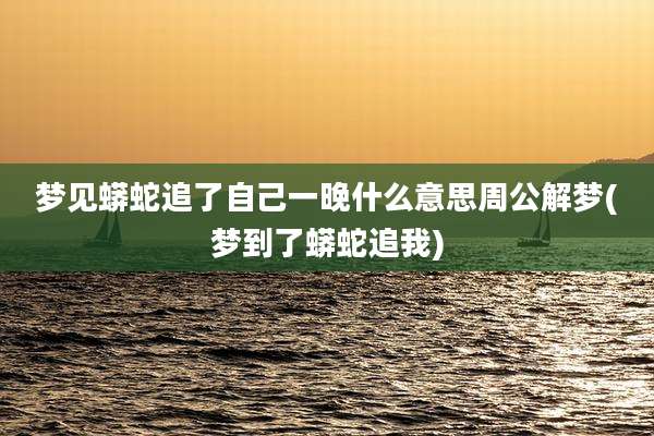 梦见蟒蛇追了自己一晚什么意思周公解梦(梦到了蟒蛇追我)