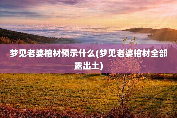 梦见老婆棺材预示什么(梦见老婆棺材全部露出土)