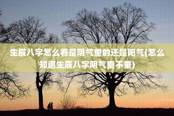 生辰八字怎么看是阴气重的还是阳气(怎么知道生辰八字阴气重不重)