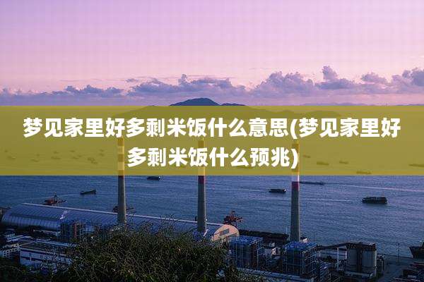 梦见家里好多剩米饭什么意思(梦见家里好多剩米饭什么预兆)