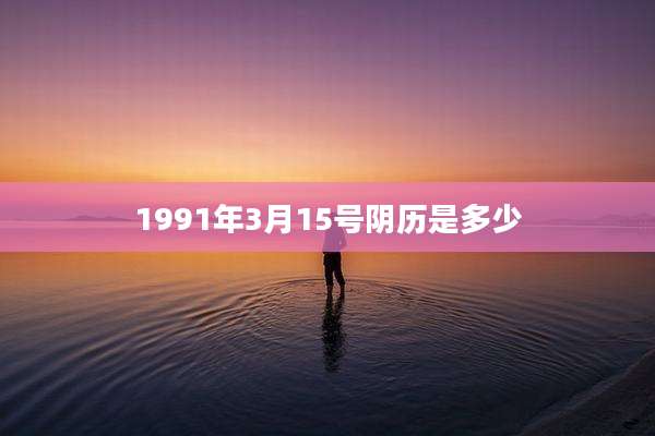 1991年3月15号阴历是多少