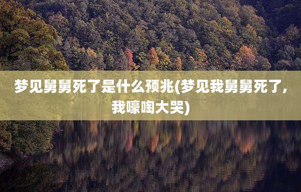 梦见舅舅死了是什么预兆(梦见我舅舅死了,我嚎啕大哭)
