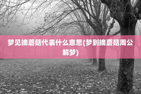 梦见摘蘑菇代表什么意思(梦到摘蘑菇周公解梦)
