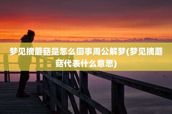 梦见摘蘑菇是怎么回事周公解梦(梦见摘蘑菇代表什么意思)